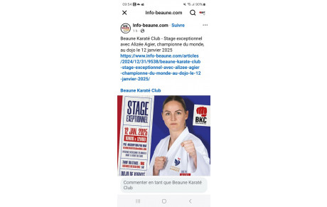 article InfoBeaune du jour sur le stage du 12/01